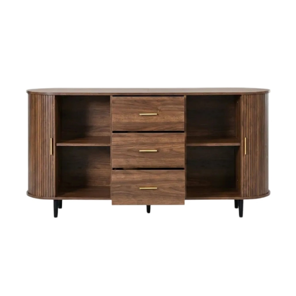 **Meuble TV en bois avec rangements et finition moderne**